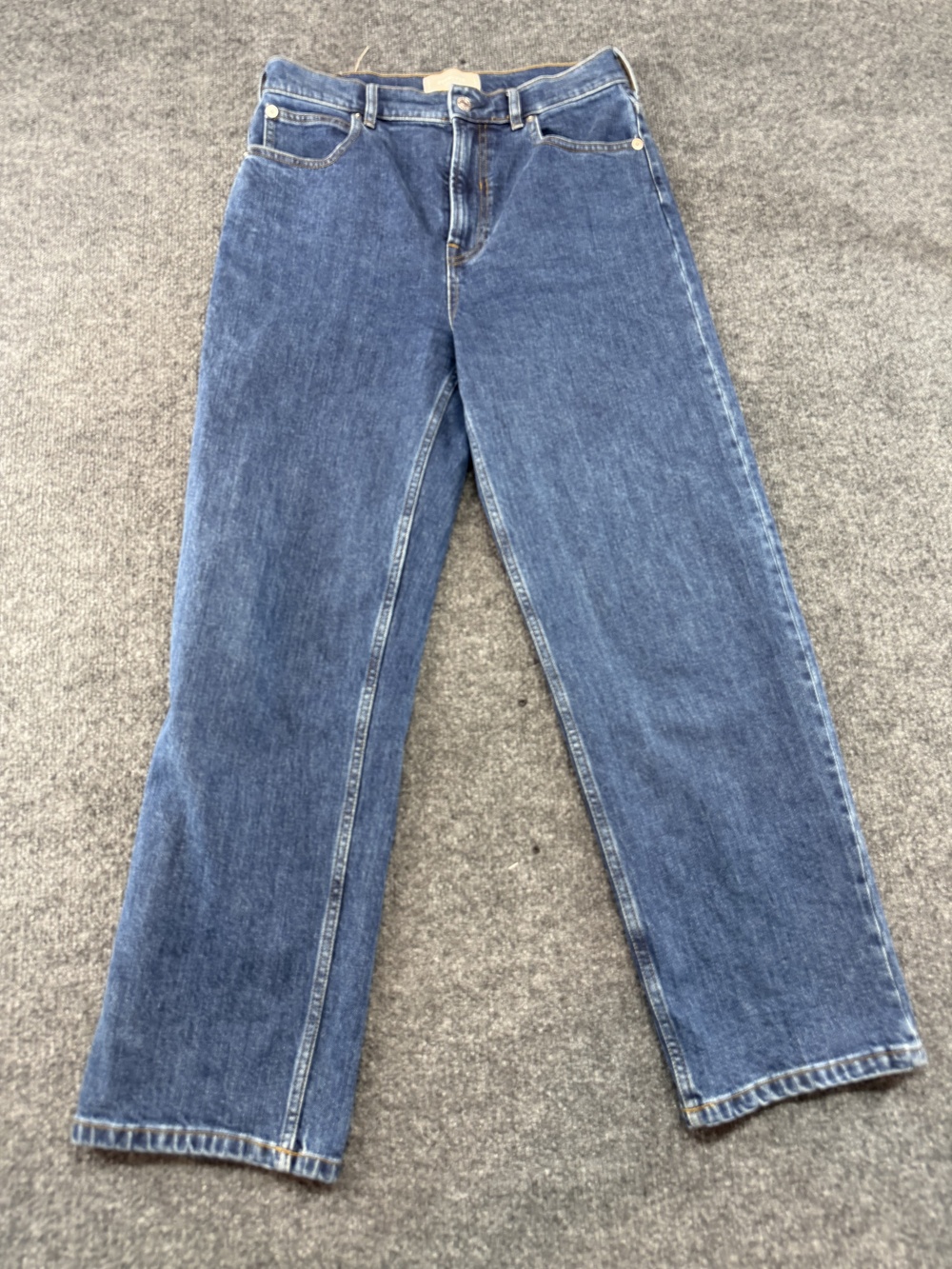 Everlane Jeans Womens 20 Blue Medium Wash Way High Rise Straight Denim Pants